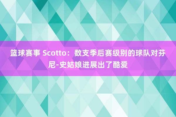 篮球赛事 Scotto：数支季后赛级别的球队对芬尼-史姑娘进展出了酷爱