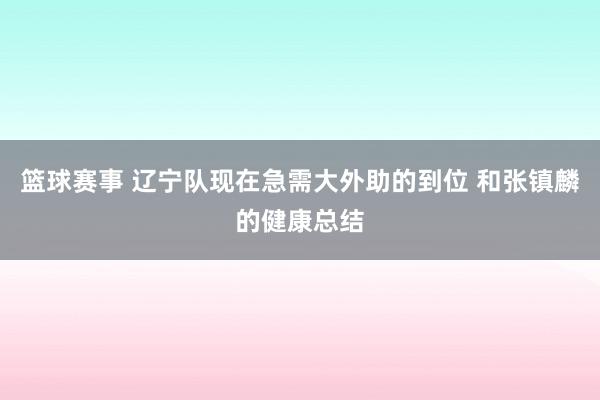 篮球赛事 辽宁队现在急需大外助的到位 和张镇麟的健康总结